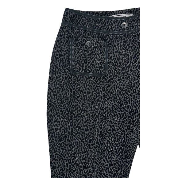 Carlisle Womens Pants Size 4 Animal Print Straight Leg Flocked Wool Blend UNIQUE - Picture 4 of 11